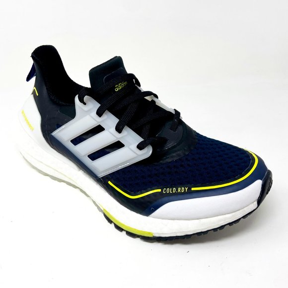 Adidas Ultraboost 21 COLD.RDY Navy Yellow White Mens Running Shoes S23893 - Picture 2 of 5